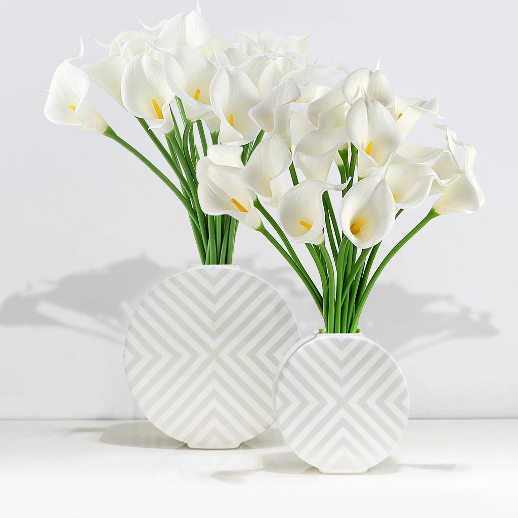 20 Artificial Calla Lily Flowers Real Touch Latex Arrangement Bouquet