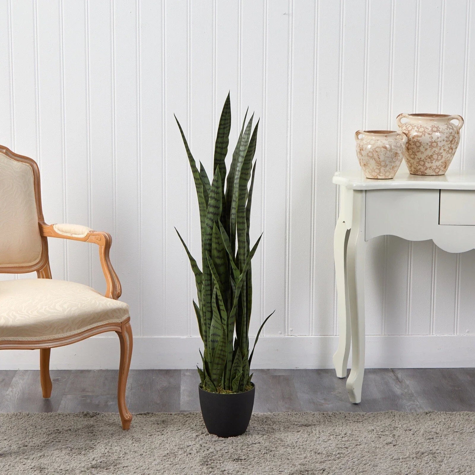 4’ Sansevieria Snake Artificial Plant w/35 Lvs Home Decor.