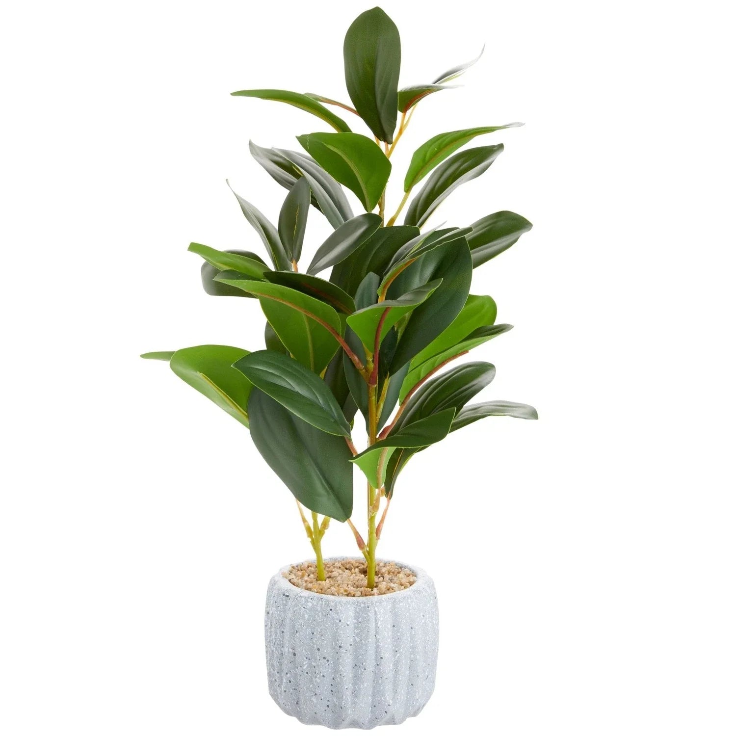 Juvale Artificial Plant with Grey Cement Planter Pot (3.1 x 3.1 x 11.8 Inches)