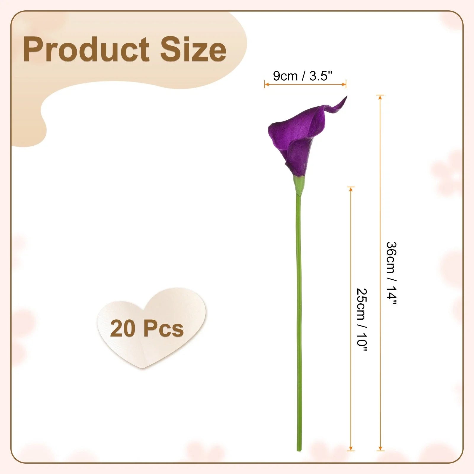 Artificial Calla Lily Fake Silk Flowers for Home Decor, Dark Purple